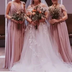 Long Floral Dresses For Wedding Guest David's Bridal Dresses Davids Bridal  Spaghetti Strap Full Skirt Bridesmaid
